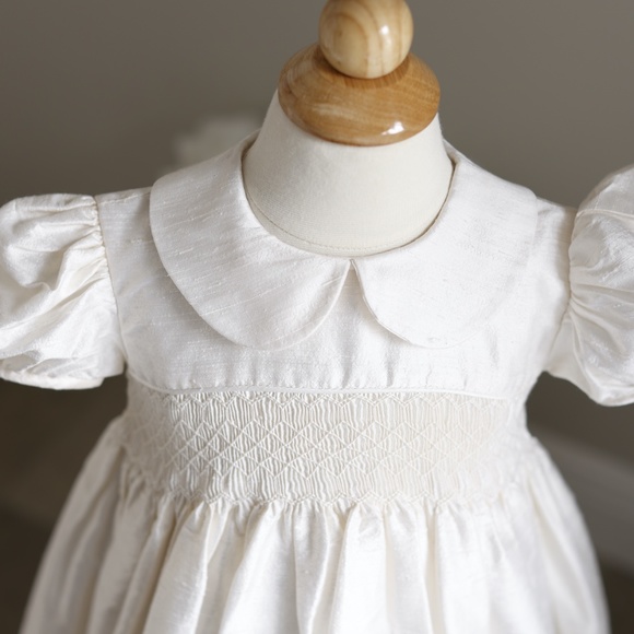 Strasburg Ivory Silk Smocked Dress Size 3 Special Occasion Flower Girl NWT - Picture 3 of 10